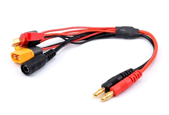 20cm 16AWG 4.0mm Banana Plug XT60 to XT60 XT30 DC5.5 T Plug Charger Adapter Cable