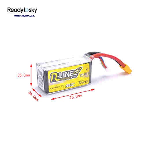 TATTU LiPo Battery 14.8V 95C 4S 1550mah / 1300mah XT60 violence lithium  Li-Polymer Battey for FPV Racing for Quadcopter