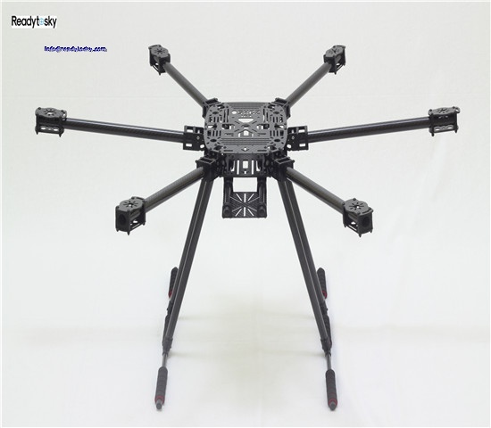 ZD850 Full Carbon Fiber Hexa-Rotor Frame With Unflodable Landing Gear