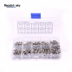 340pcs Stainless Steel M3 Screw 5/6/8/10/12/14/16/18/20mm with Hex Nuts Bolt Cap Socket Set