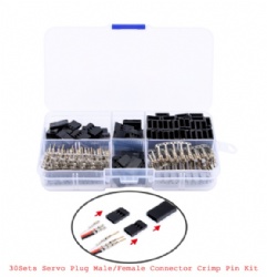 30 Sets/Box Servo Plug Male Female Connector Crimp Pin Kit Compatible for Hitec Spektrum RC