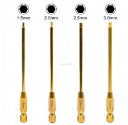 4pcs Durable Alloy Steel Metal 1.5mm 2.0mm 2.5mm 3.0mm Metal Hexagonal Wrenches Screw drivers Tools Kit for RC Helicopter Models