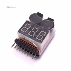 3.7-30V 1-8S Battery Voltage Tester & Low Voltage Buzzer Alarm